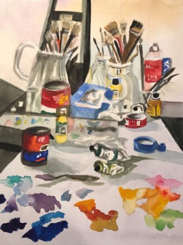  Sally Casper | Work in Process  | watercolor & gouache | $100