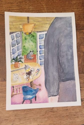 Claudia Crowe | No Cats Allowed | watercolor | NFS