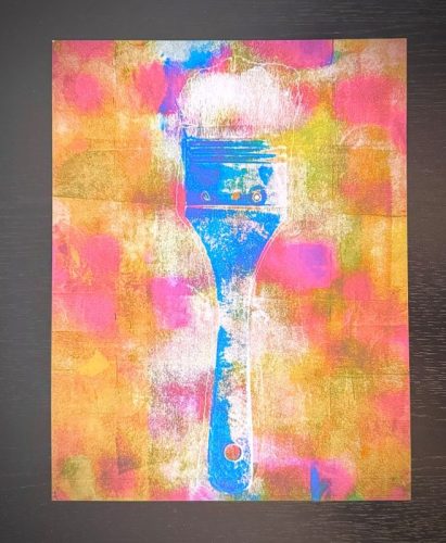 Inge Biekert | The Printed Brush | high quality print on heavy card stock of an original gel print | $10