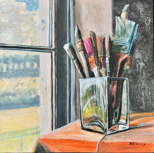 Daniel Cooney | Studio Brush Work | acrylic on wood | $900